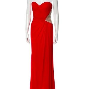 LA FEMME Strapless Long Evening Gown